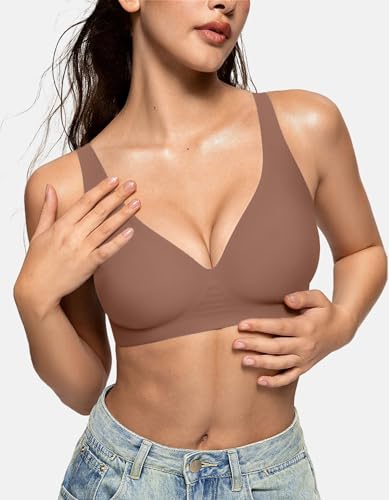 OEAK Women's Deep V Wireless Seamless Push Up Bralette for Comfort and Support
| OEAK Deep V Design No Underwire Bralet